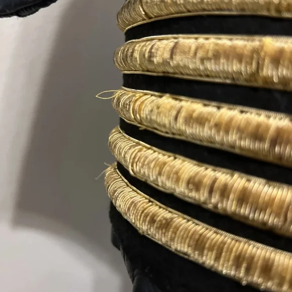 Balmain x H&M Gold Lion Embroidered Leather Jacket - Picture 6 of 11